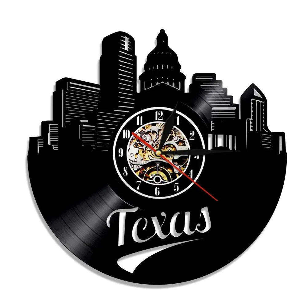 Wall Clock Vinyl Wall Clock Atlanta Skyline Vinyl Record Clock Georgia Wall Art Atlanta Wall Decor Vinyl Clock Lights Silent Clock - EX-STOCK CANADA