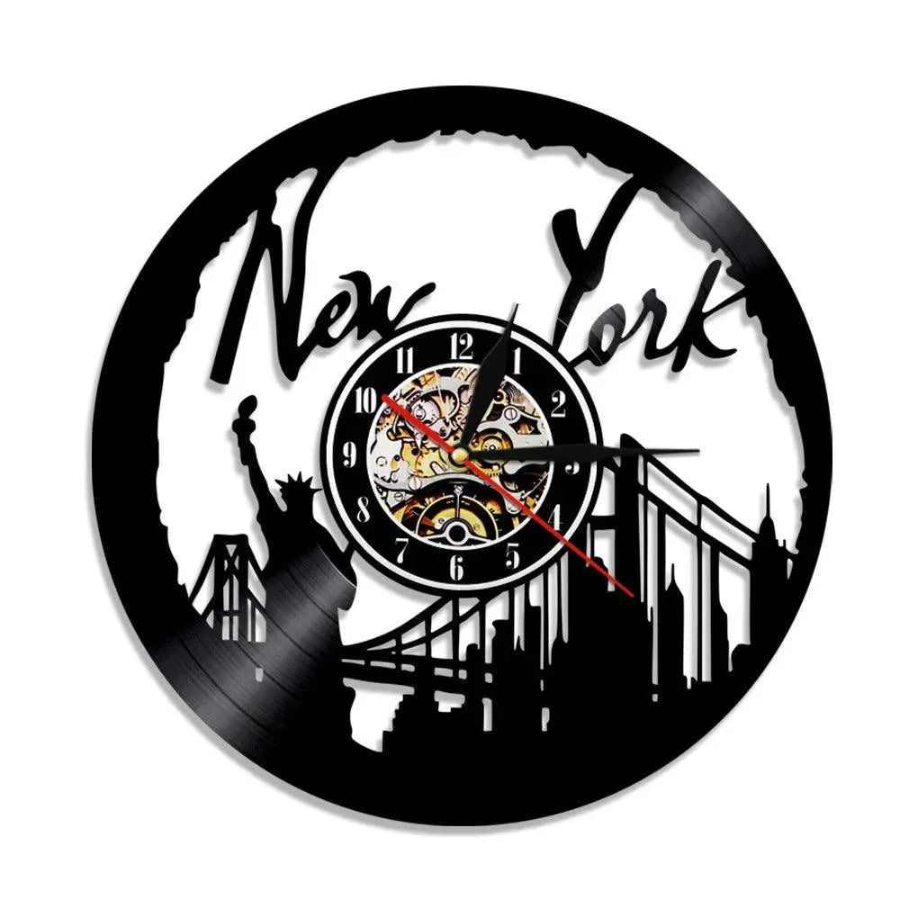 Wall Clock Vinyl Wall Clock Atlanta Skyline Vinyl Record Clock Georgia Wall Art Atlanta Wall Decor Vinyl Clock Lights Silent Clock - EX-STOCK CANADA