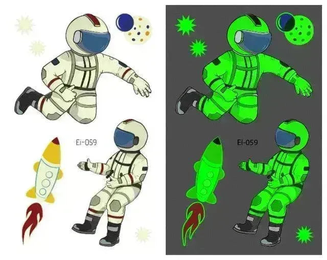 Waterproof kids aerospace luminous tattoo stickers - EX-STOCK CANADA