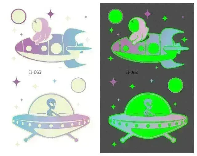 Waterproof kids aerospace luminous tattoo stickers - EX-STOCK CANADA