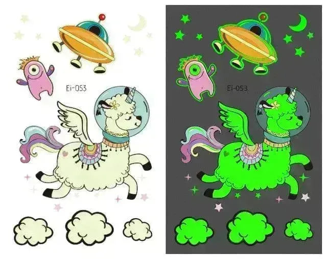 Waterproof kids aerospace luminous tattoo stickers - EX-STOCK CANADA