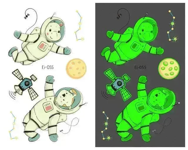 Waterproof kids aerospace luminous tattoo stickers - EX-STOCK CANADA