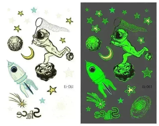 Waterproof kids aerospace luminous tattoo stickers - EX-STOCK CANADA