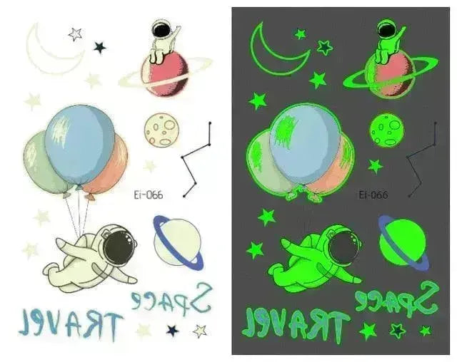 Waterproof kids aerospace luminous tattoo stickers - EX-STOCK CANADA