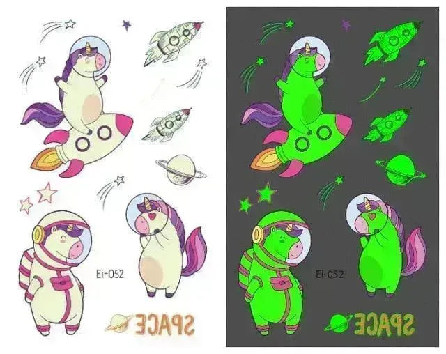 Waterproof kids aerospace luminous tattoo stickers - EX-STOCK CANADA