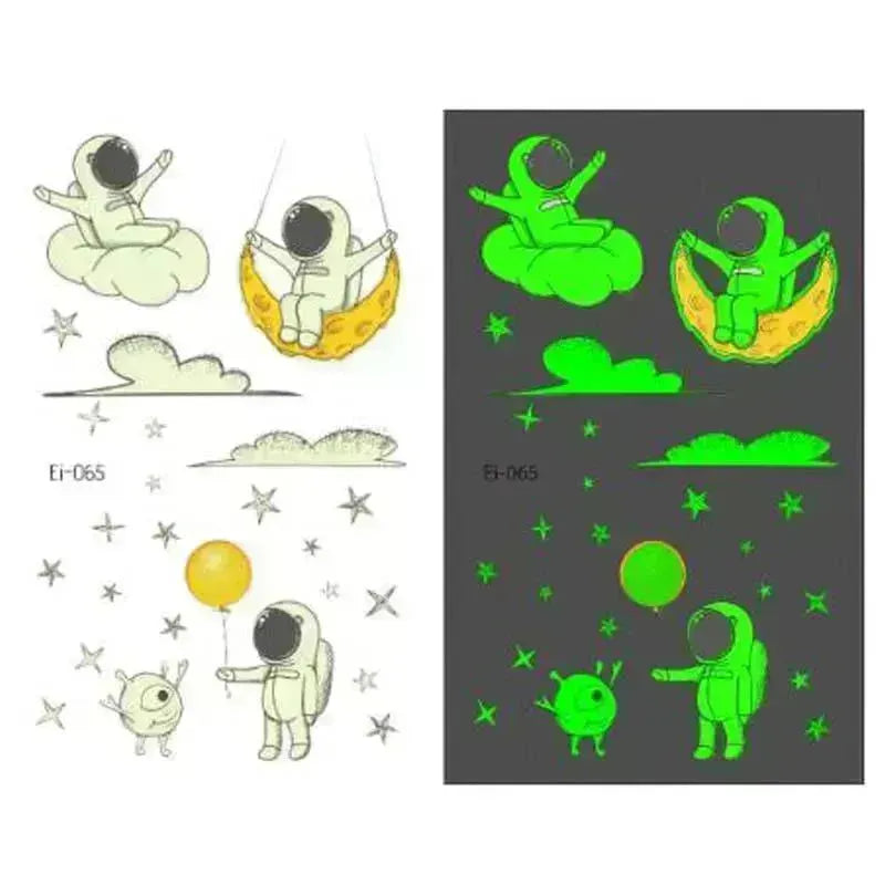 Waterproof kids aerospace luminous tattoo stickers - EX-STOCK CANADA