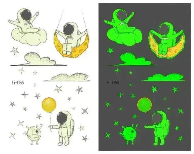 Waterproof kids aerospace luminous tattoo stickers - EX-STOCK CANADA