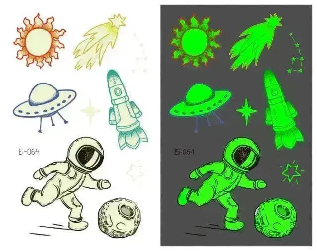 Waterproof kids aerospace luminous tattoo stickers - EX-STOCK CANADA