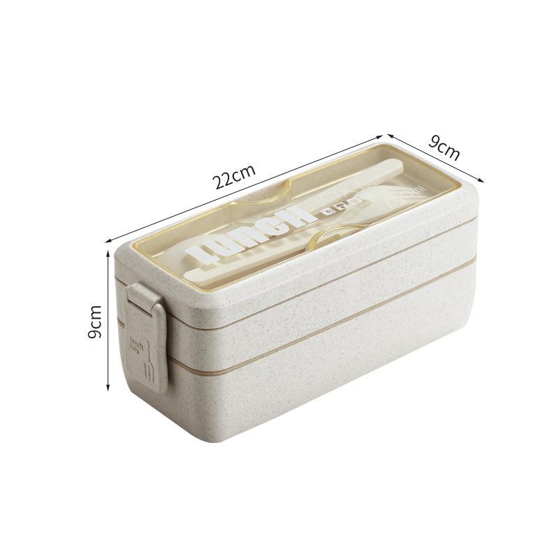 Wheat Straw Double-layer Insulated Lunch Box Portable Lunch Box Sealed Lunch Box Student Divided Lunch Box - EX-STOCK CANADA