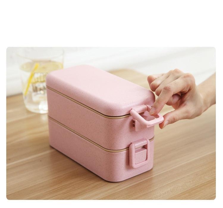 Wheat Straw Lunch Box Japanese Tableware Lunch Box Microwave Oven Student Multi-layer Lunch Box Sushi Box Double-layer Lunch Box Custom Logo - EX-STOCK CANADA