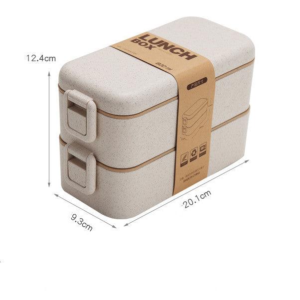 Wheat Straw Lunch Box Japanese Tableware Lunch Box Microwave Oven Student Multi-layer Lunch Box Sushi Box Double-layer Lunch Box Custom Logo - EX-STOCK CANADA