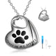 White Gold Plated Sterling 925 Silver Pet Paw Urn Necklace - EX-STOCK CANADA