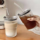 Wind Stripe Coffee Mug With Straw With Lid Glass Handy Mug - EX-STOCK CANADA