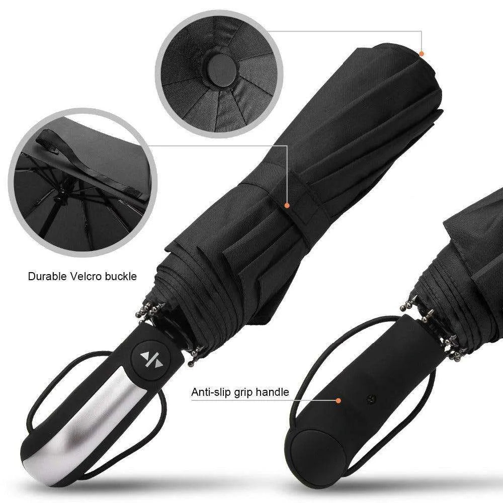 Windproof Auto Luxury Umbrella for Rain, Black Coating - EX-STOCK CANADA