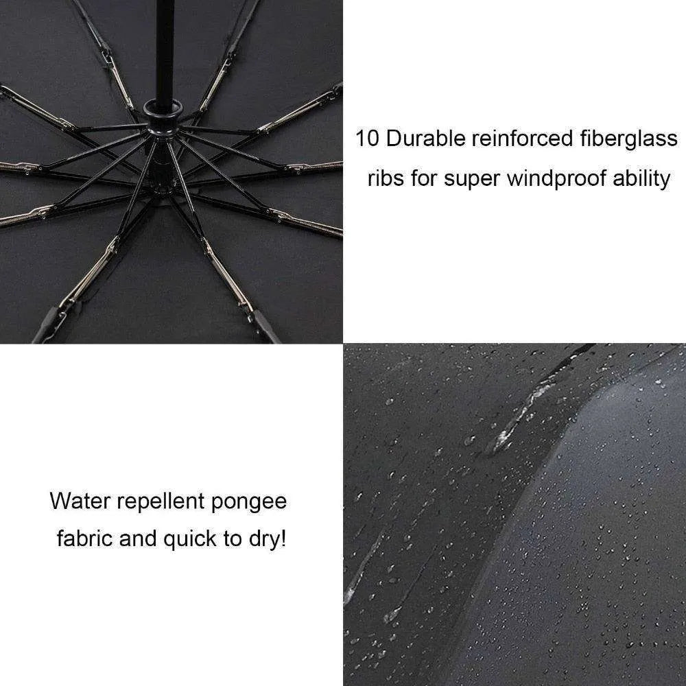 Windproof Auto Luxury Umbrella for Rain, Black Coating - EX-STOCK CANADA