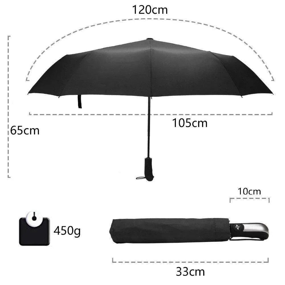 Windproof Auto Luxury Umbrella for Rain, Black Coating - EX-STOCK CANADA