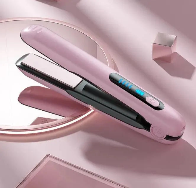 Wireless Hair Straightener Flat Iron Mini 2 IN 1 Roller USB 5000mAh Max 200 Degree Portable Cordless Curler 4 Levels Dry And Wet Uses - EX-STOCK CANADA