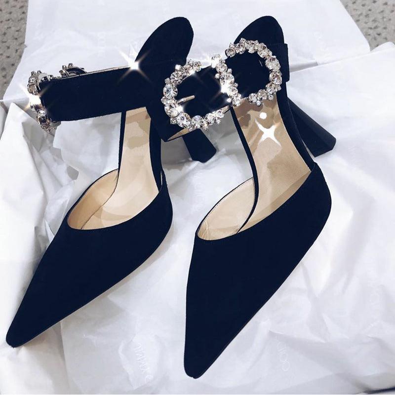 Women Baotou Rhinestone Pointed High Heel Shoe - EX-STOCK CANADA