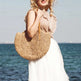 Women Boho Woven Handbag Summer Beach Tote Straw Bag Round Rattan Shoulder - EX-STOCK CANADA