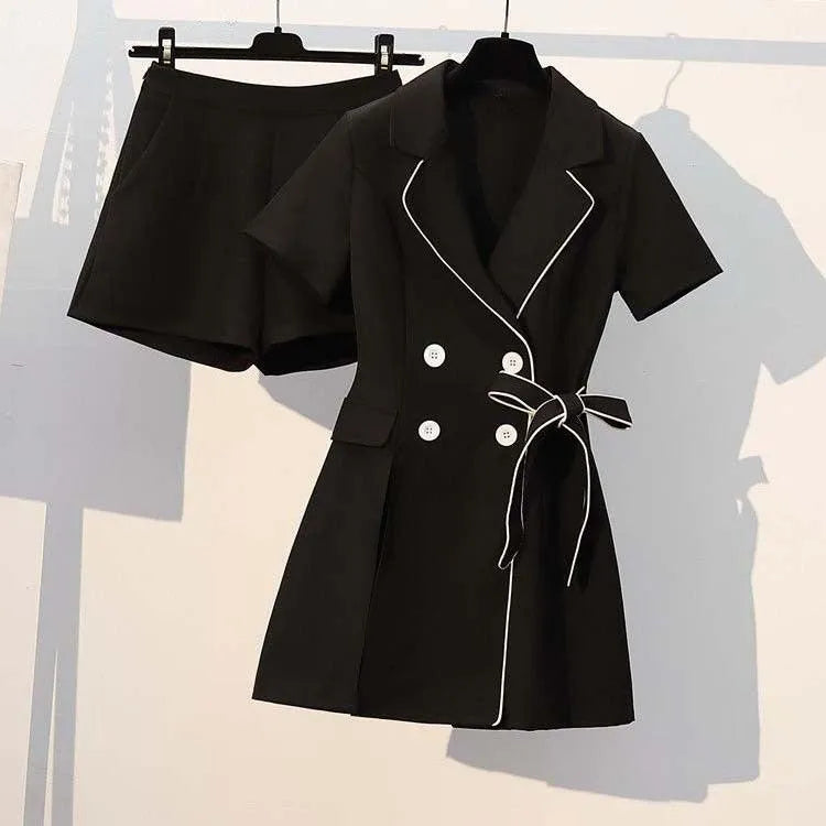 Women Casual Black two-piece Skirt suit - EX-STOCK CANADA