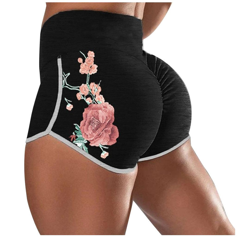 Women Female Push Up Gym Legging Running Floral Workout Shorts Scrunch Booty Gym Comfortable Pants - EX-STOCK CANADA