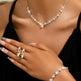 Women Jewelry Set Necklace Bracelet Earring Three Piece Silver Set - EX-STOCK CANADA