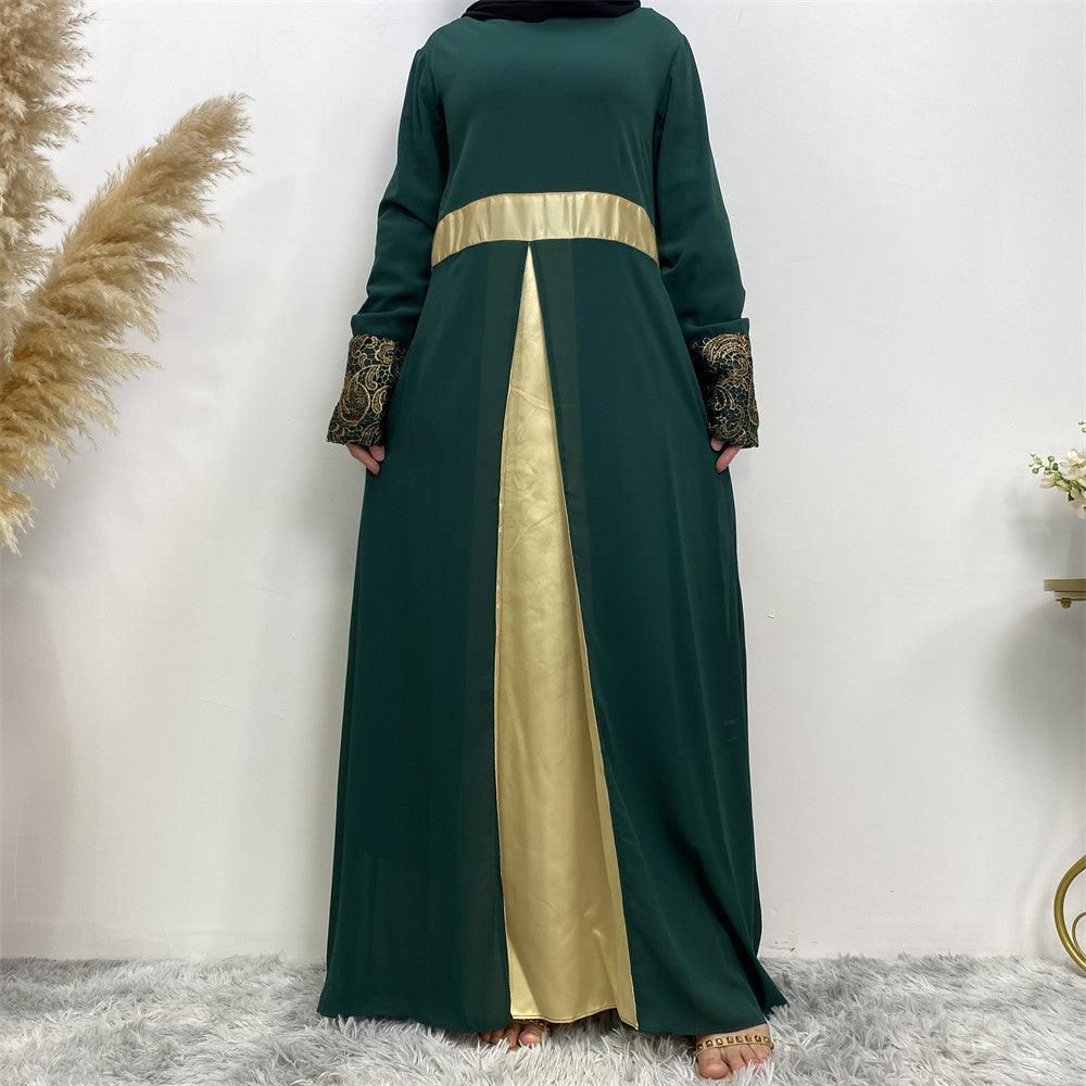 Women's Arab Patchwork Long Sleeved Dress - EX-STOCK CANADA