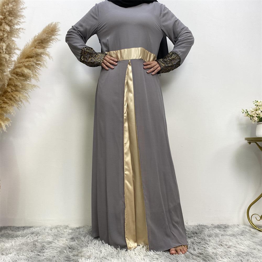 Women's Arab Patchwork Long Sleeved Dress - EX-STOCK CANADA