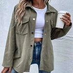 Women's Autumn Loose Solid Color Retro Lapel Jacket Coat - EX-STOCK CANADA