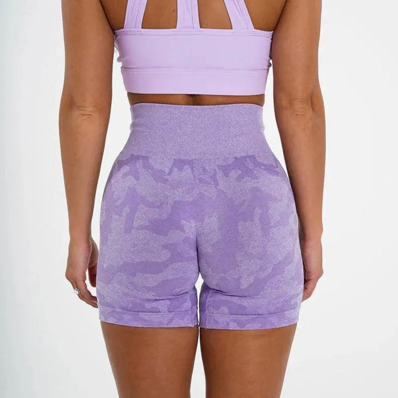 Women's Camo Jacquard Seamless Gym Shorts - EX-STOCK CANADA