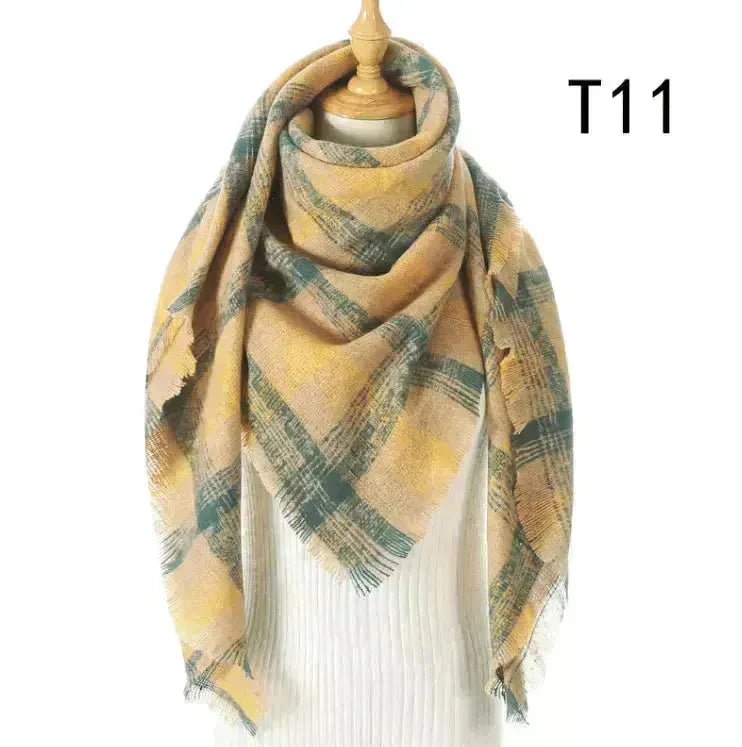 Women's Cashmere Plaid All-match Thick Warm Scarf - EX-STOCK CANADA