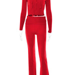 Women's Comfortable Hoodie Leisure Sexy Long Sleeve Sweater And High Waist Long Pants Suit - EX-STOCK CANADA