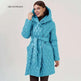 Women's Cotton-padded Jacket Slim-fit Lace Up Lapel Long-sleeved Coat - EX-STOCK CANADA