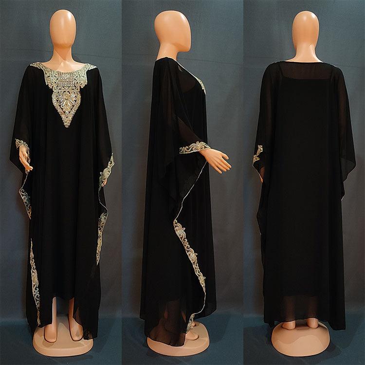 Women's Dress Embroidered Lace Arab Robe - EX-STOCK CANADA