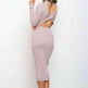 Women's Dress Solid Color Backless Bow &Tight - EX-STOCK CANADA