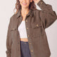 Women's Fashion Big Pit Strip Large Pocket Shirt Coat - EX-STOCK CANADA