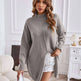 Women's Fashion Casual Pure Color Half Collar Pullover Knitwear Dress - EX-STOCK CANADA