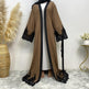 Women's Fashion Dark Brown Arab Cardigan Robe - EX-STOCK CANADA