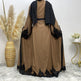 Women's Fashion Dark Brown Arab Cardigan Robe - EX-STOCK CANADA