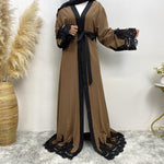 Women's Fashion Dark Brown Arab Cardigan Robe - EX-STOCK CANADA