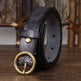 Women's Fashion Leather Jeans Belt With Brass Buckle - EX-STOCK CANADA