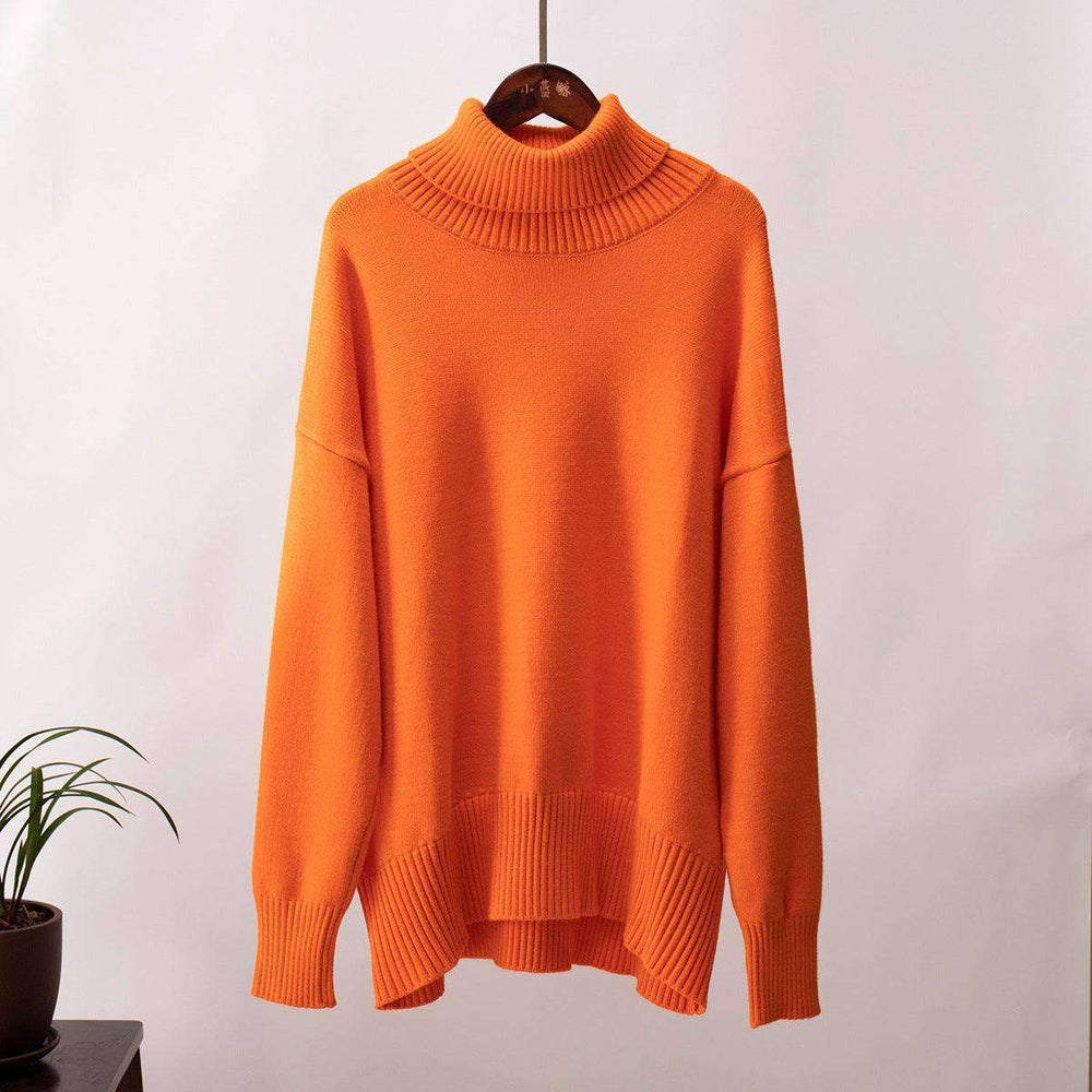 Women's Fashionable All-match Solid Color Turtleneck Sweater - EX-STOCK CANADA