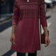 Women's Fashionable Printed Long-sleeved Mid-length Knitted Top - EX-STOCK CANADA
