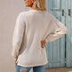 Women's Fashionable Round Neck Waffle Knitted Pullover - EX-STOCK CANADA