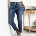 Women's Fashionable Simple High-grinding Elastic Plus Size Jeans - EX-STOCK CANADA