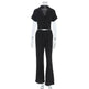 Women's Fashionable Simple Solid Color Short-sleeved Trousers Pajamas Two-piece Set - EX-STOCK CANADA