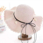 Women's Han Korean Edition Big Beach Wavy With Leather Rope Weaving Hat - EX-STOCK CANADA