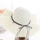 Women's Han Korean Edition Big Beach Wavy With Leather Rope Weaving Hat - EX-STOCK CANADA