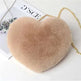 Women's Heart Shaped Plush Chain Shoulder & Hand Bag - EX-STOCK CANADA