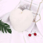 Women's Heart Shaped Plush Chain Shoulder & Hand Bag - EX-STOCK CANADA